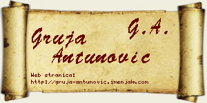 Gruja Antunović vizit kartica